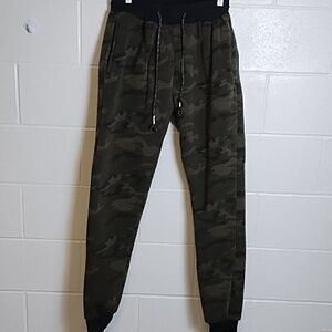 Huntington Beach Soft Sherpa Fleece Lined Knit Camo Jogger Utility Lounge Pants